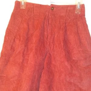 Red Codiroy shorts